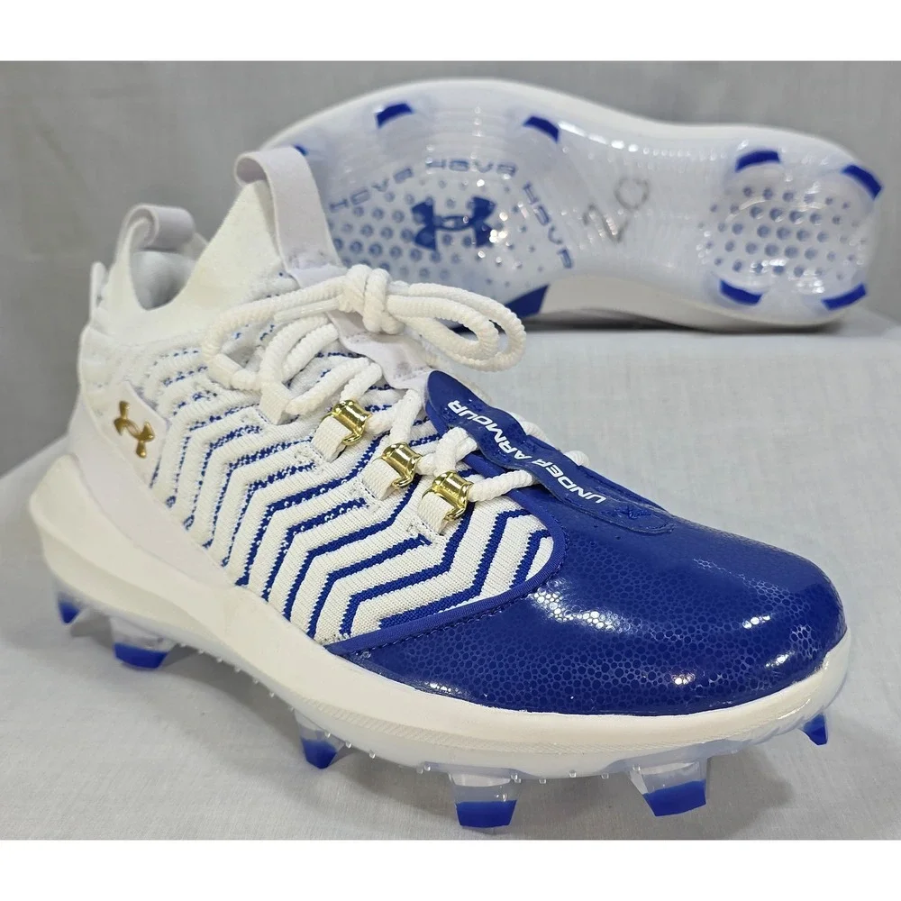 Under Armour HOVR Bryce Harper 7 Low TPU Baseball Cleats‎ White Blue Size 10